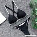 Women V Neck Push Up Bikini Lady Sexy Halter Triangle Top Thong Bathing Suit Swimwear Low Waist Padded Swimsuit Black B07PFHHDD6
